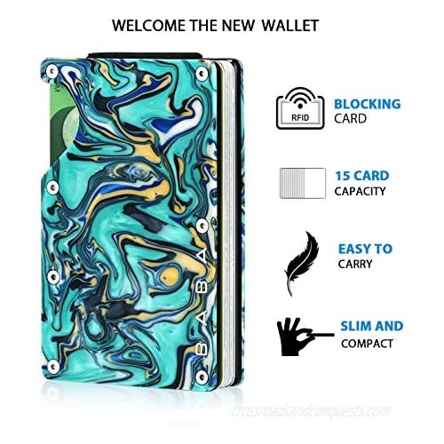 Slim Minimalist Wallet Front Pocket RFID Blocking Resin Wallets for Men Women Credit Card Holder