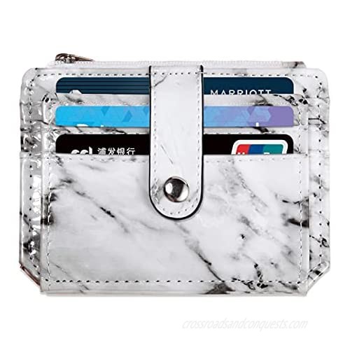 Slim Wallet for Men & Women  Front Pocket Credit Card Holder Wallet with ID Window  8 Card Slot Compact Marble Card Organizer