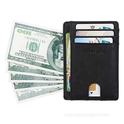 Ultra-thin wallet RFID front pocket wallet Minimalist safe thin credit card bag Men and women leather credit card wallet