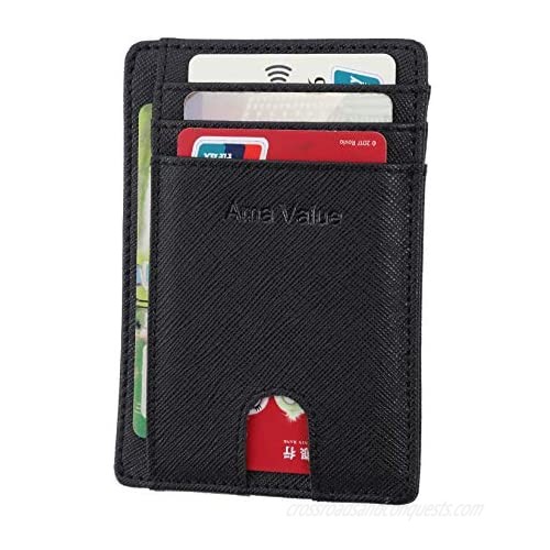Ultra-thin wallet RFID front pocket wallet Minimalist safe thin credit card bag Men and women leather credit card wallet