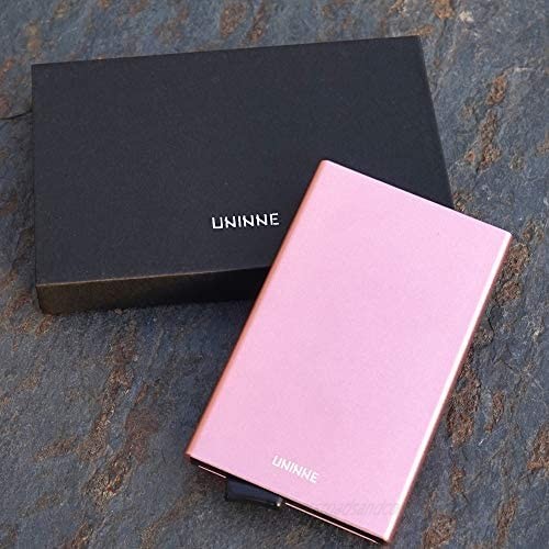UNINNE RFID Blocking Credit Card Holder Aluminum Security Card Case for Men and Women