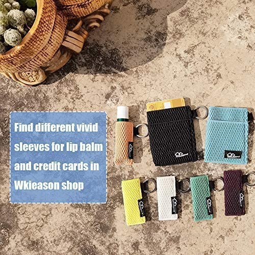 WKieason Slim Keychain Credit Card Holder Wallet Lanyard - Minimalist RFID Card Holder Keychain for Women Credit Card Keychain Sleeve Pouch Holder for Man (Orange)