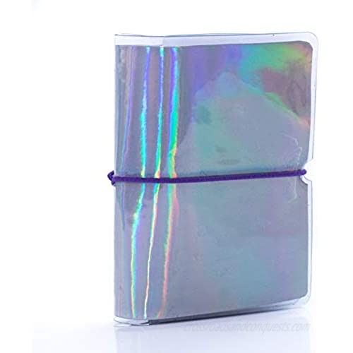 Womens Wallet Credit Card Loyality Card Coupons Holder Mini Photo Album Organizer - Holographic Silver