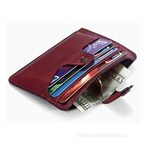 Yafeige Womens Rfid Blocking Slim Leather Card Case Wallet Minimalist Credit Card Holder Small Purse