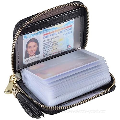 Yuhan Pretty Womens Credit Card Holder Wallet RFID Leather Small ID Card Case