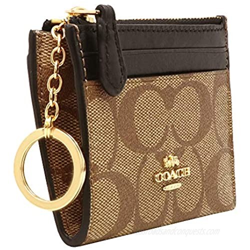Coach Mini Skinny ID Key ring Coin Case Signature Wallet