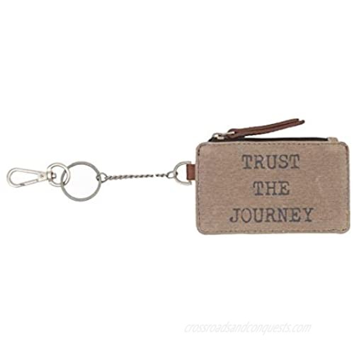 Mona B. Vintage Up-cycled  Re-cycled Canvas Trust The Journey Collection (ID Pouch)