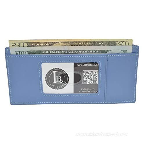 All in One Card Case Holder Slim Wallet With a Card Protection Strap by Leatherboss
