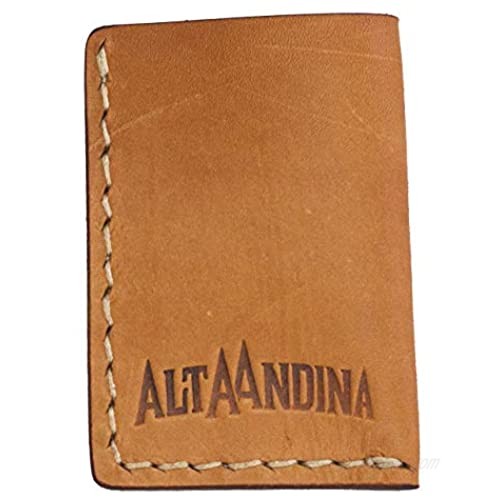 Alta Andina Leather Card Holder | Business Card Case | Slim Minimalist Wallet Fits Multiple Cards | Full Grain  Vegetable Tanned Leather (Brown – Miel)