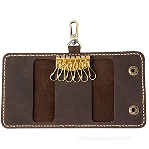Ancicraft Key Case Leather Keychains Card Holder Bag Wallet Gift