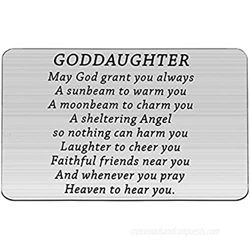 BNQL Goddaughter Gifts from Godparents Goddaughter Wallet Card Inspirational Goddaughter Graduation Gifts May God Grant You Always a Sunbeam to Warm You