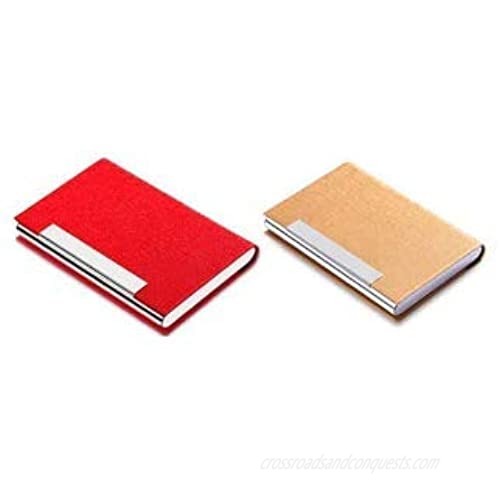 Case Business Card Holder Wallet Credit Card ID Case … (One zise Red)