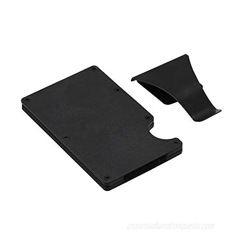 Elite Goods Metal Aluminum Carbon Fiber Wallet Card Holder Money Clip Minimalist RFID Slim Black Large
