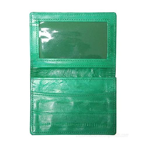 Genuine Eel skin Leather Business Credit Name Card Money Holder Case Wallet