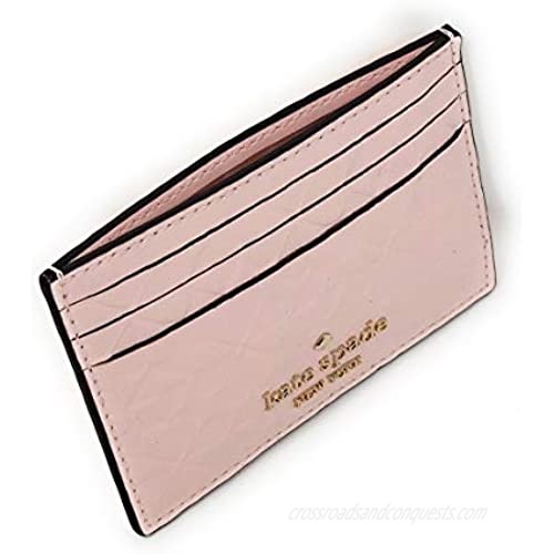 Kate Spade Small Card Holder Wallet Embossed Peach Pink
