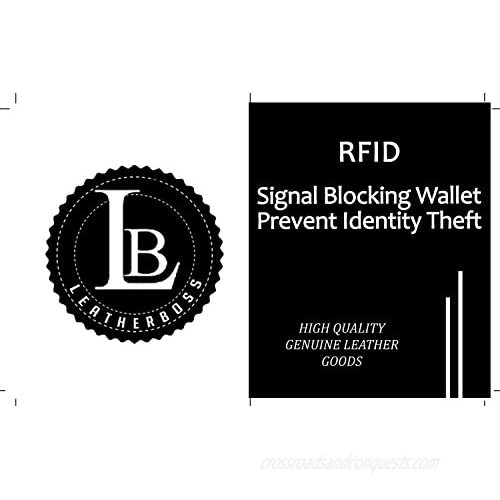Leatherboss Accordian Security Wallet RFID Blocking ID Credit Card Fraud Protection
