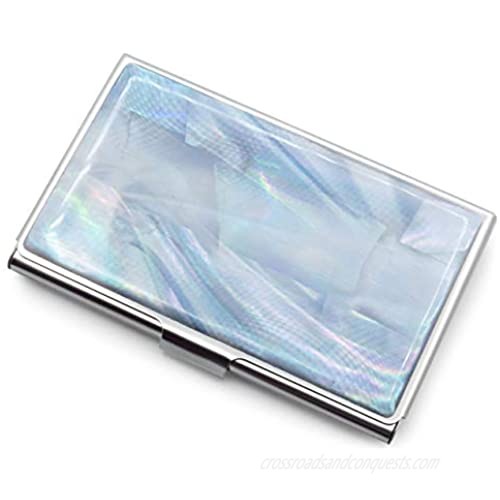 MADDesign Mother of Pearl Business Card Case Holder Mini Wallet Digital Fractal