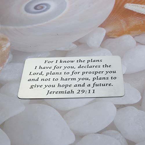 N C Jeremiah 29:11 Wallet Card for I Know The Plans I Have for You Baptism Faith Bible Verse Jewelry Religious Inspirational Gift