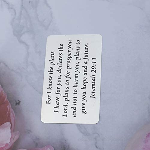 N C Jeremiah 29:11 Wallet Card for I Know The Plans I Have for You Baptism Faith Bible Verse Jewelry Religious Inspirational Gift