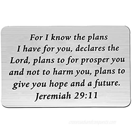 N\C Jeremiah 29:11 Wallet Card for I Know The Plans I Have for You Baptism Faith Bible Verse Jewelry Religious Inspirational Gift