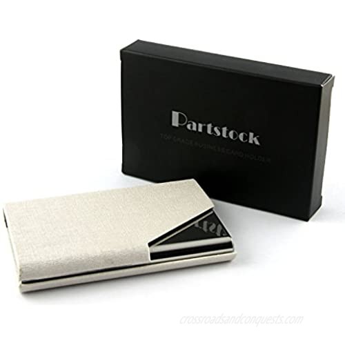 Partstock(TM) Business Name Card Holder Luxury PU Leather & Stainless Steel Multi Card Case  Wallet Credit card ID Case/Holder For Men & Women - Keep Your Business Cards Clean  with Magnetic Shut.(W