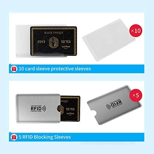 PINDORD Slim Minimalist Wallet RFID Blocking Card Holder Luxury PU Leather & Stainless Steel