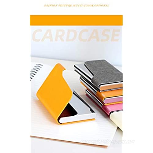 SANRUI Business Card Holder Multi Card Case PU Leather & Stainless Steel Wallet Credit Card ID Case for Men & Women Yellow