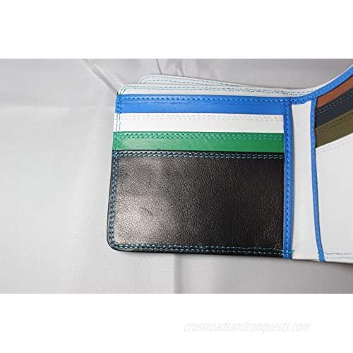 TRENDON RFID Blocking Bi-fold Luxury Nappa Leather Wallet Card Holder (Multi Color Nappa)