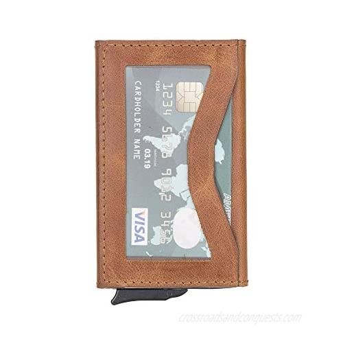 Venito Turin Premium Genuine Leather Pop up Mechanical Card Holder - RFID