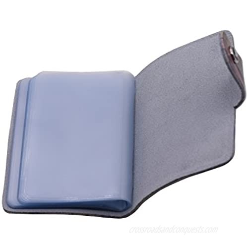 WITERY Genuine Soft Leather Credit Card Holder - Slim Minimalist Name Card Case Business Card Wallet with Button Closure for 26 Card Slots