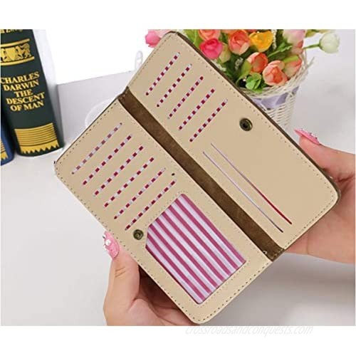 Women's Wallet RFID Covering Frosted Leather Bifold Multi Card Case Wallet