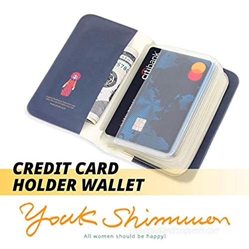YOUKSHIMWON Credit Card Holder for Women – 22 Slots womens wallet – Multifunctional and Practical Design with Durable PVC – wallet for girls – Style Variations: Gaeddongi - kawaii wallet