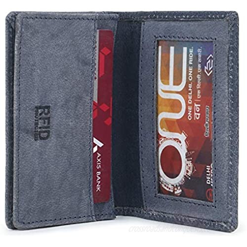 Zap Impex Pocket Minimalist Leather Slim Gray Card Holder Credit Card Debit Card Holder