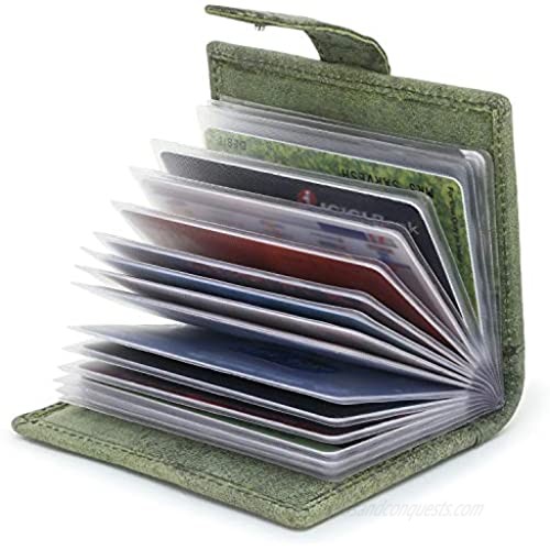 Zap Impex Pocket Minimalist Leather Slim Green Card Holder Credit Card Debit Card Holder