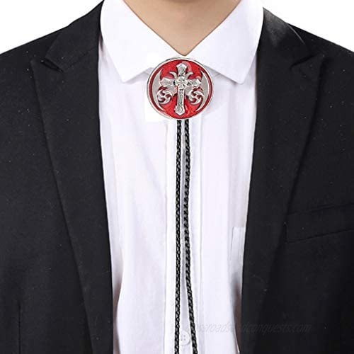 Bolo Tie for Men Celtic Cross Western Cowboy Tie Bolo Native Red Bolo Tie