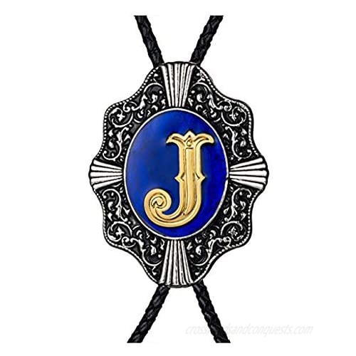 Bolo tie  Vintage Initial Letter ABCDMJR to Z Western Cowboy Costume Wedding Bolo ties for Men