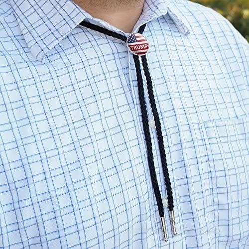 President Trump American Flag Western Southwest Cowboy Necktie Bow Bolo Tie