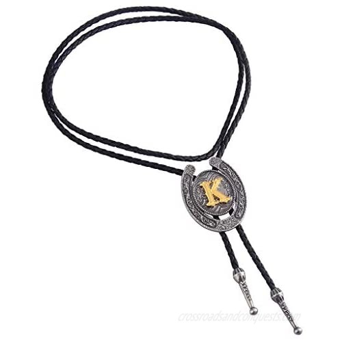 Western Cowboy Bolo Tie for Men Native American Leather Necktie Braided Jewelry