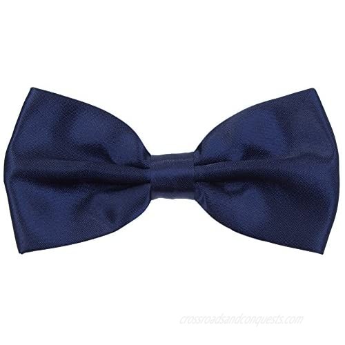 6PCS Men's Bow Tie for Wedding Party - Solid Color Adjustable Pre Tied Bowties
