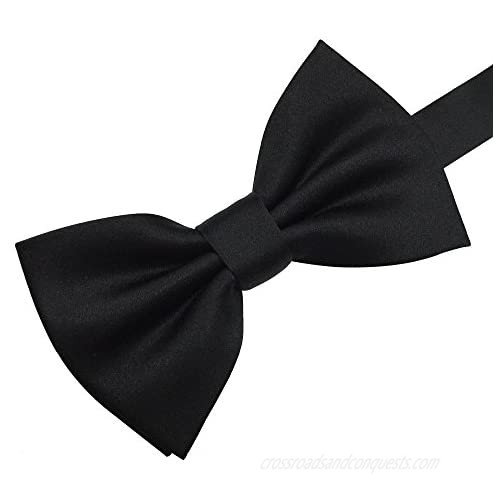 AINOW Mens Solid Formal Tuxedo Bowties Pre-Tied Bow Ties