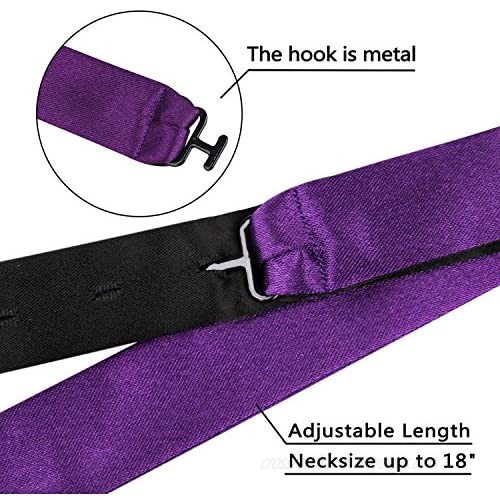 Alizeal Mens Solid Color Adjustable Self-tied Bow Ties
