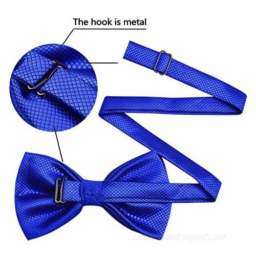 Alizeal Men's Solid Formal Banded Bow Ties Pre-tied
