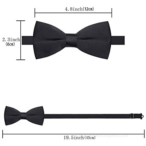 AUSKY Elegant Adjustable Pre-tied bow ties for Men Boys Clip-on Formal Tuxedo Bow Tie for Wedding Party