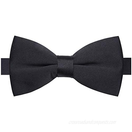 AUSKY Elegant Adjustable Pre-tied bow ties for Men Boys  Clip-on Formal Tuxedo Bow Tie for Wedding Party