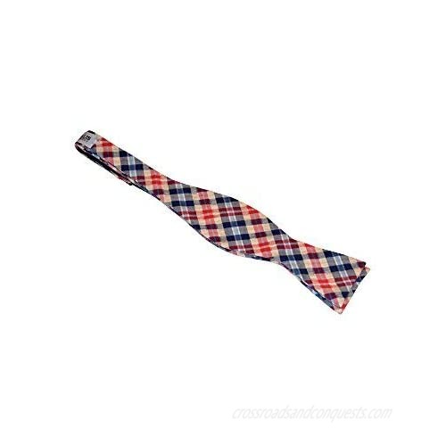 Bow Tie Self Tie Bowtie Casual 100% Cotton Red Blue Tan White Plaid Adjustable