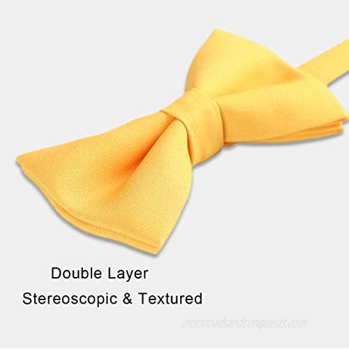 Classic Pre-Tied Mens Bow Ties Formal Adjustable Solid Tuxedo Bowtie for for Adults & Children