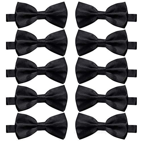 Elegant Pre-tied Bow ties Formal Tuxedo Bowtie Set with Adjustable Neck Band Gift Idea For Men And Boys(5/8/10/20 Pcs)  10 Pcs6  Medium