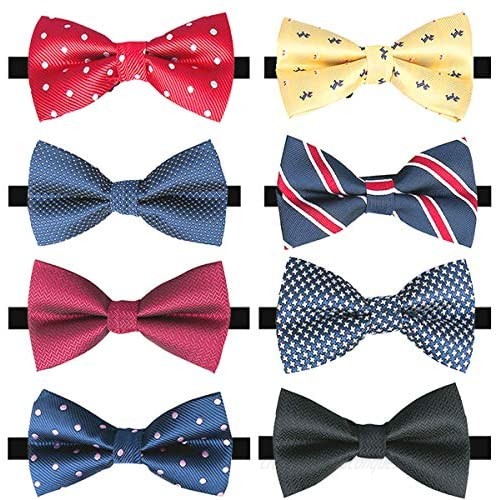 Elegant Pre-tied Bow ties Formal Tuxedo Bowtie Set with Adjustable Neck Band Gift Idea For Men And Boys(5/8/10Pcs)