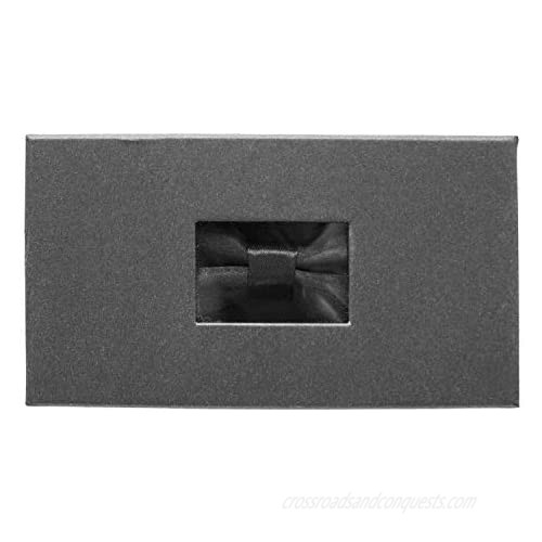 Formal Black Satin Banded Men's Elegant Bow Tie With Gift Box