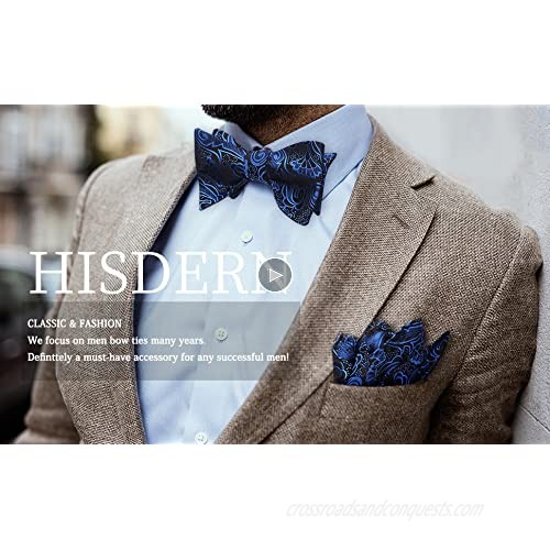 HISDERN Bow Ties For Men - Mens Woven Formal Pre-Tied Bowtie Tuxedo Wedding Bow Tie